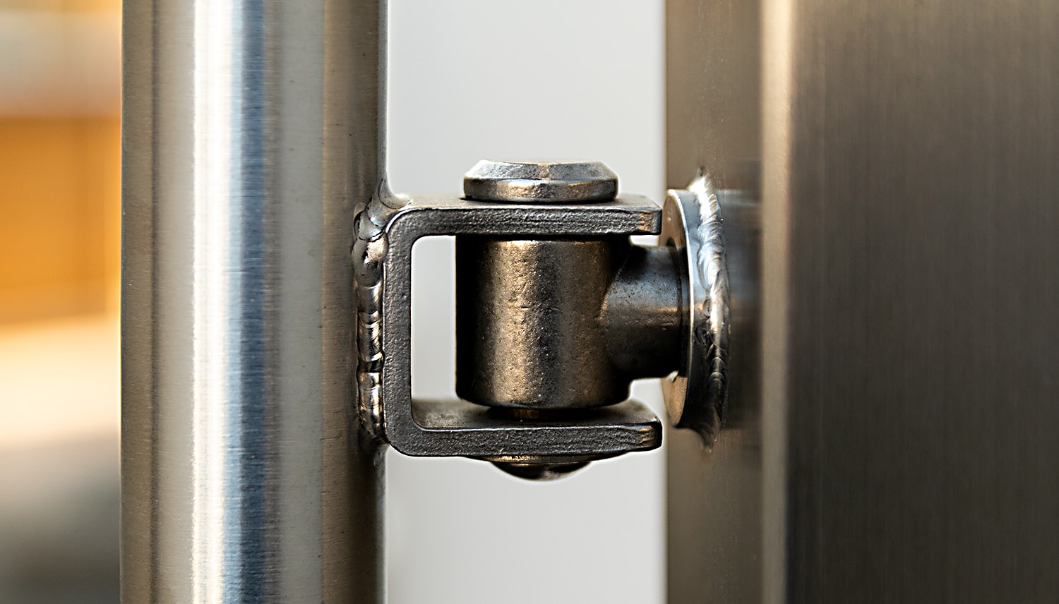 Portillon de jardin en acier inoxydable, barre circulaire à 1 battant, OB