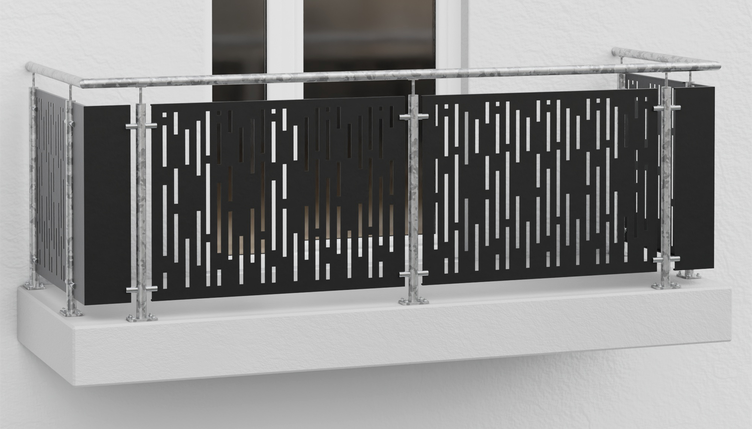 Balustrade de balcon en acier galvanisé plaque design SF VE