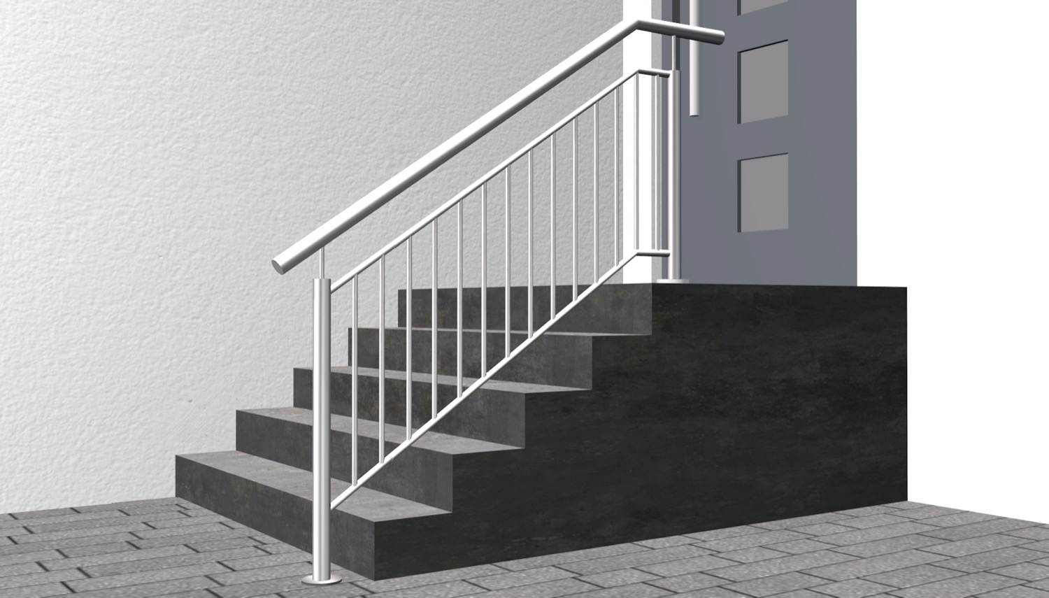 Balustrade d'escalier en acier inoxydable Remplissage de barres FS 