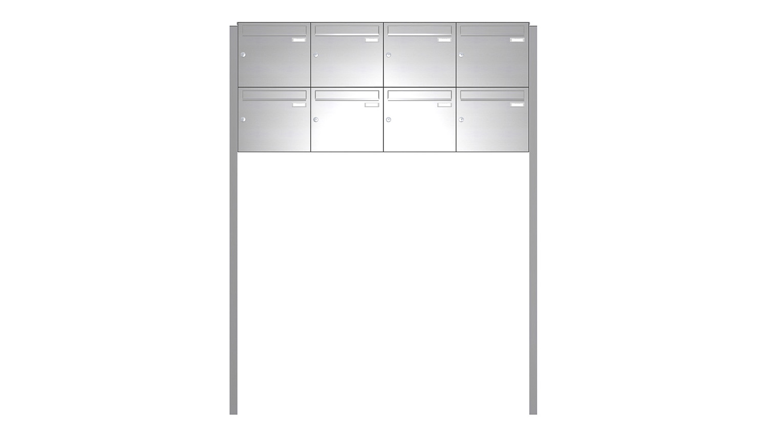 Briefkastenanlage | Freistehend | 8-fach | Senkrecht | Edelstahl