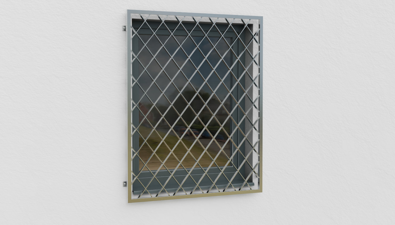 Grille de défense pour fenêtres en acier inoxydable rhombus acier plat