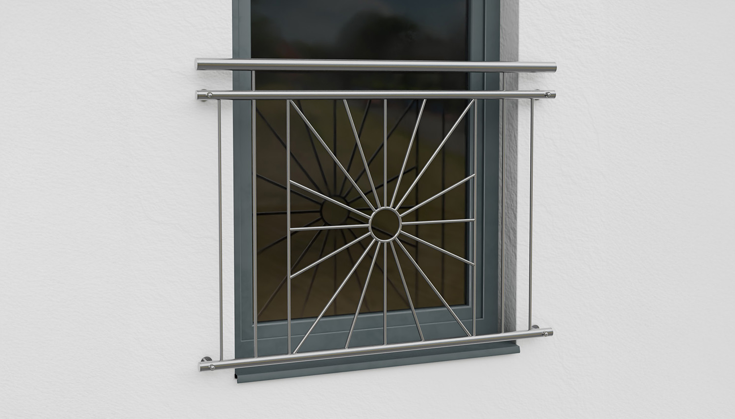 Balcon à la française Cercle solaire en acier inoxydable 