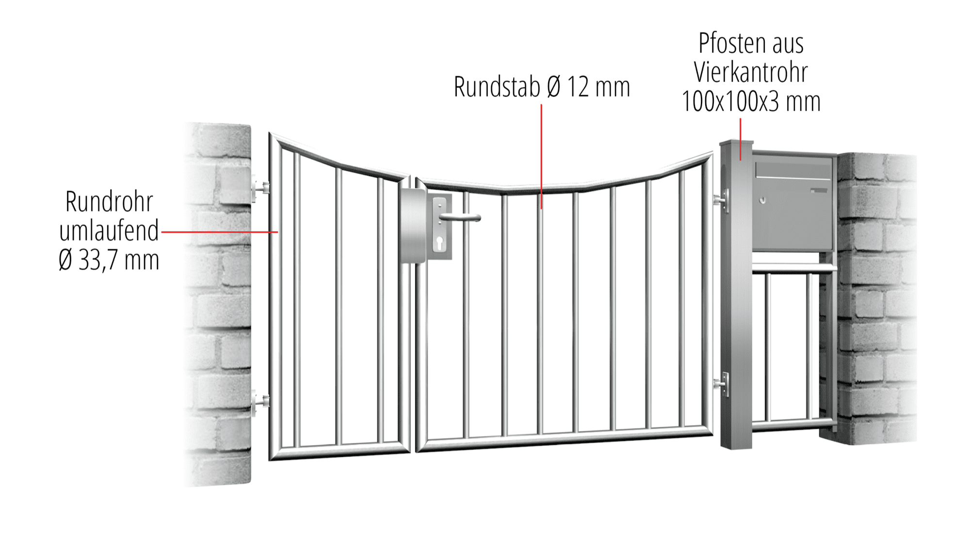 Portillon de jardin en acier inoxydable barre verticale à 2 battants 2, UB, BK