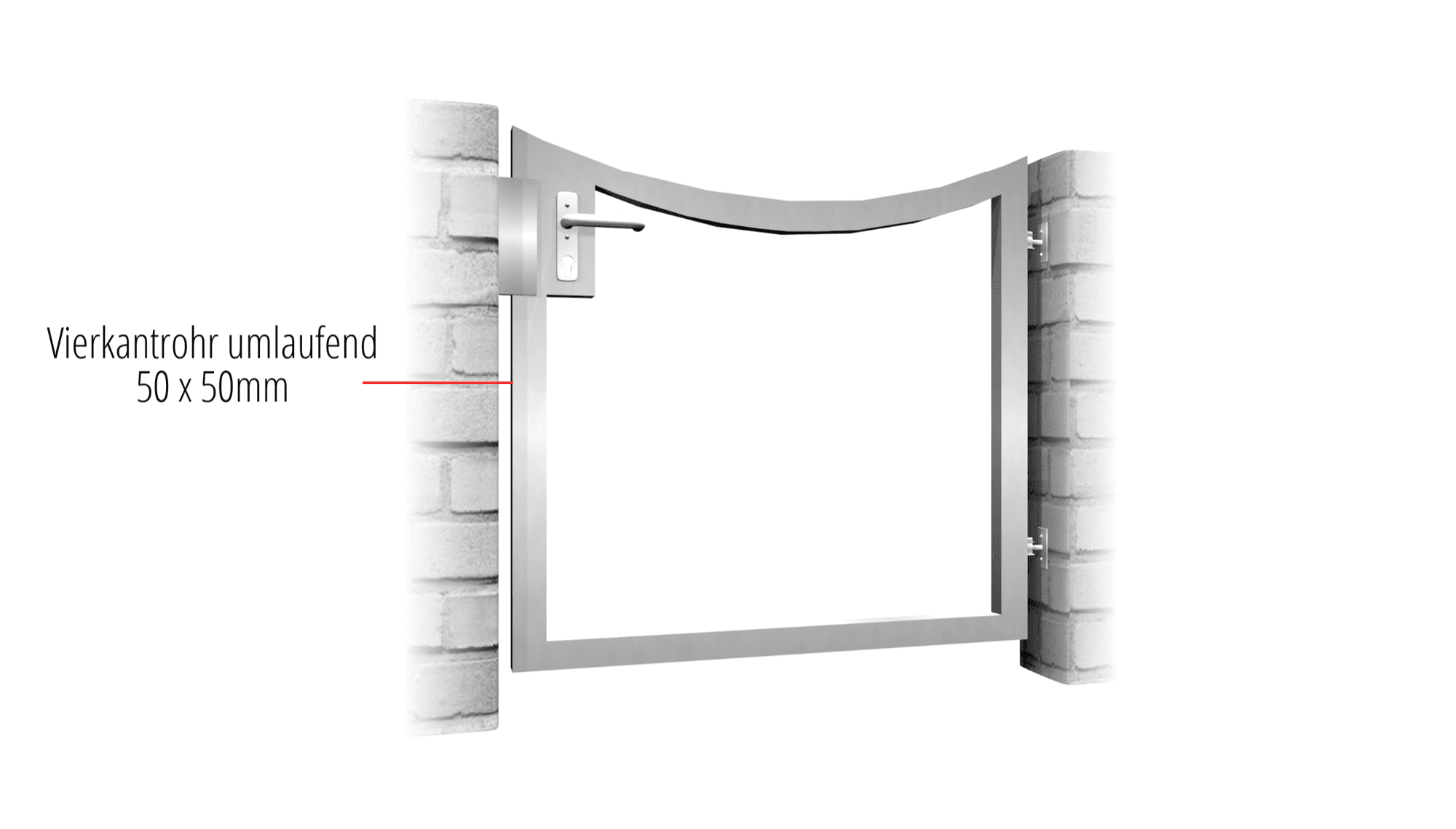 Portillon de jardin en acier inoxydable 1 battant remplissage propre, UB