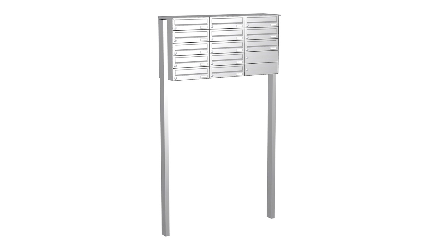 Briefkastenanlage | Freistehend | 13-fach | Waagerecht | Edelstahl