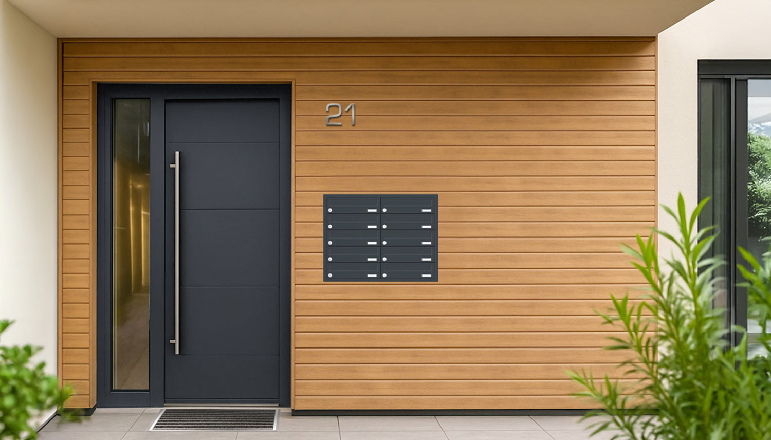 Briefkastenanlage | Unterputz | 10-fach | Waagerecht | Farbe