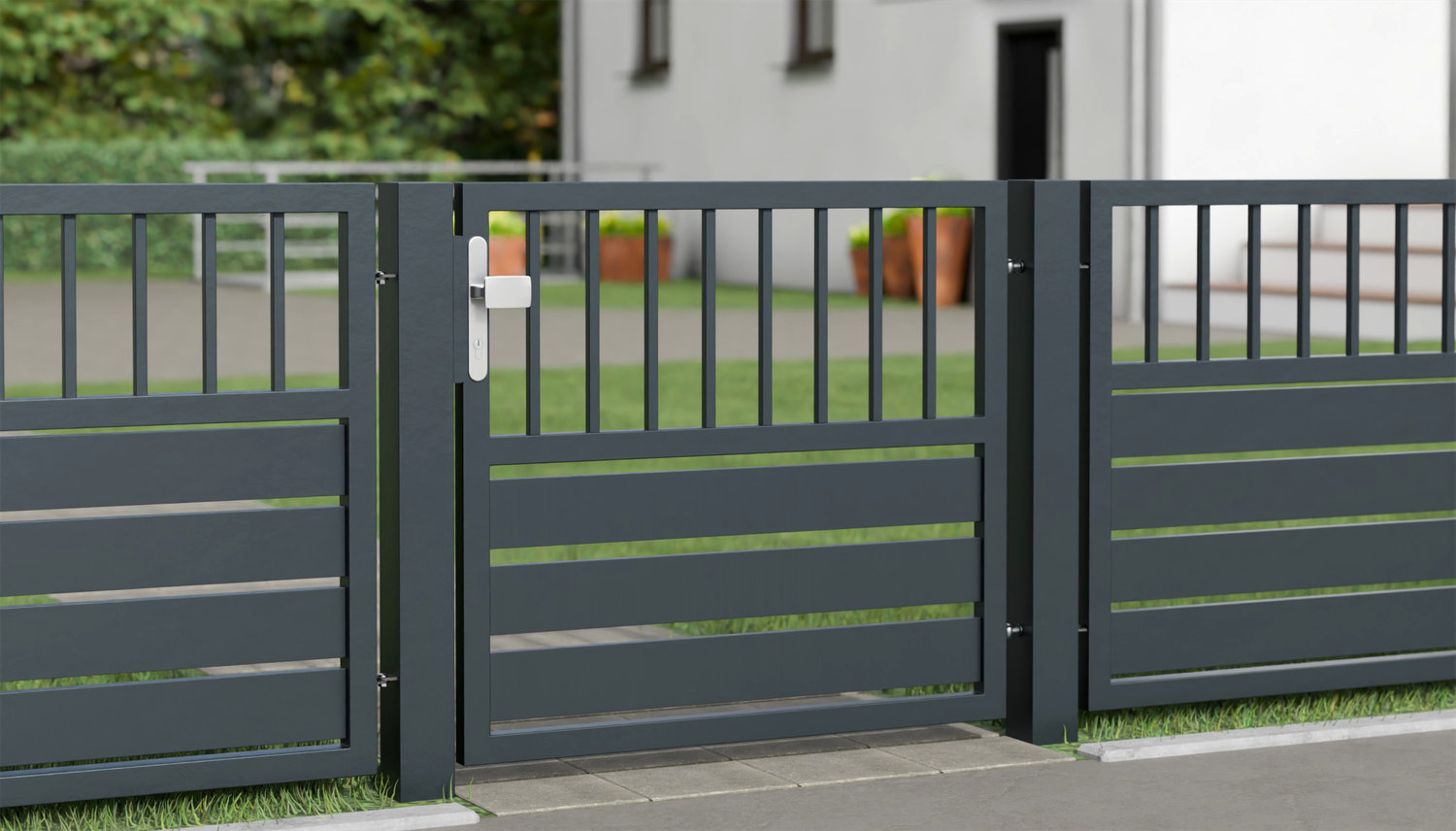 Portillon de jardin en aluminium, brise-vue à 1 battant KSV 1, GE