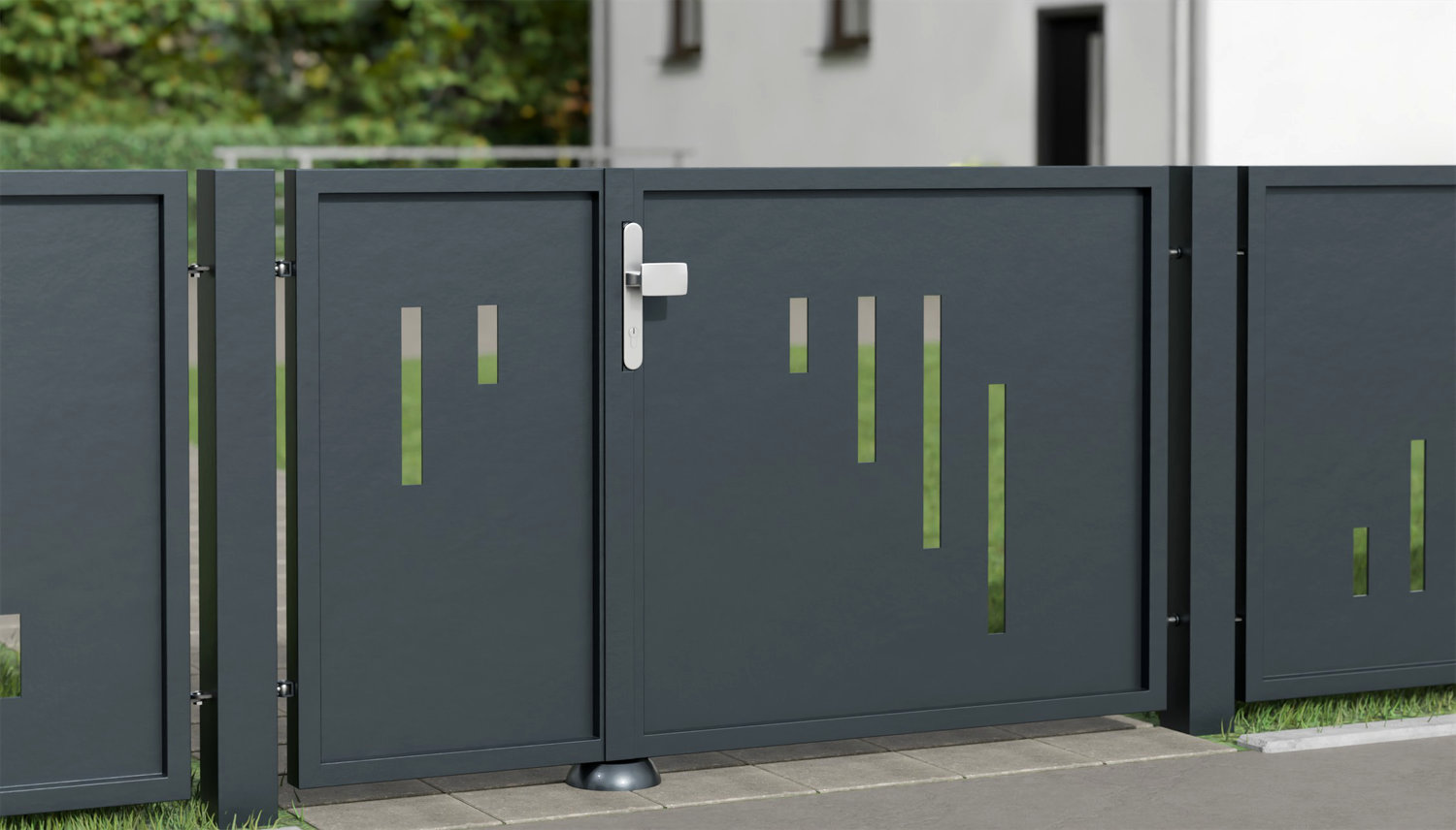 Brise-vue à 2 battants en aluminium pour portillon de jardin SG, GE