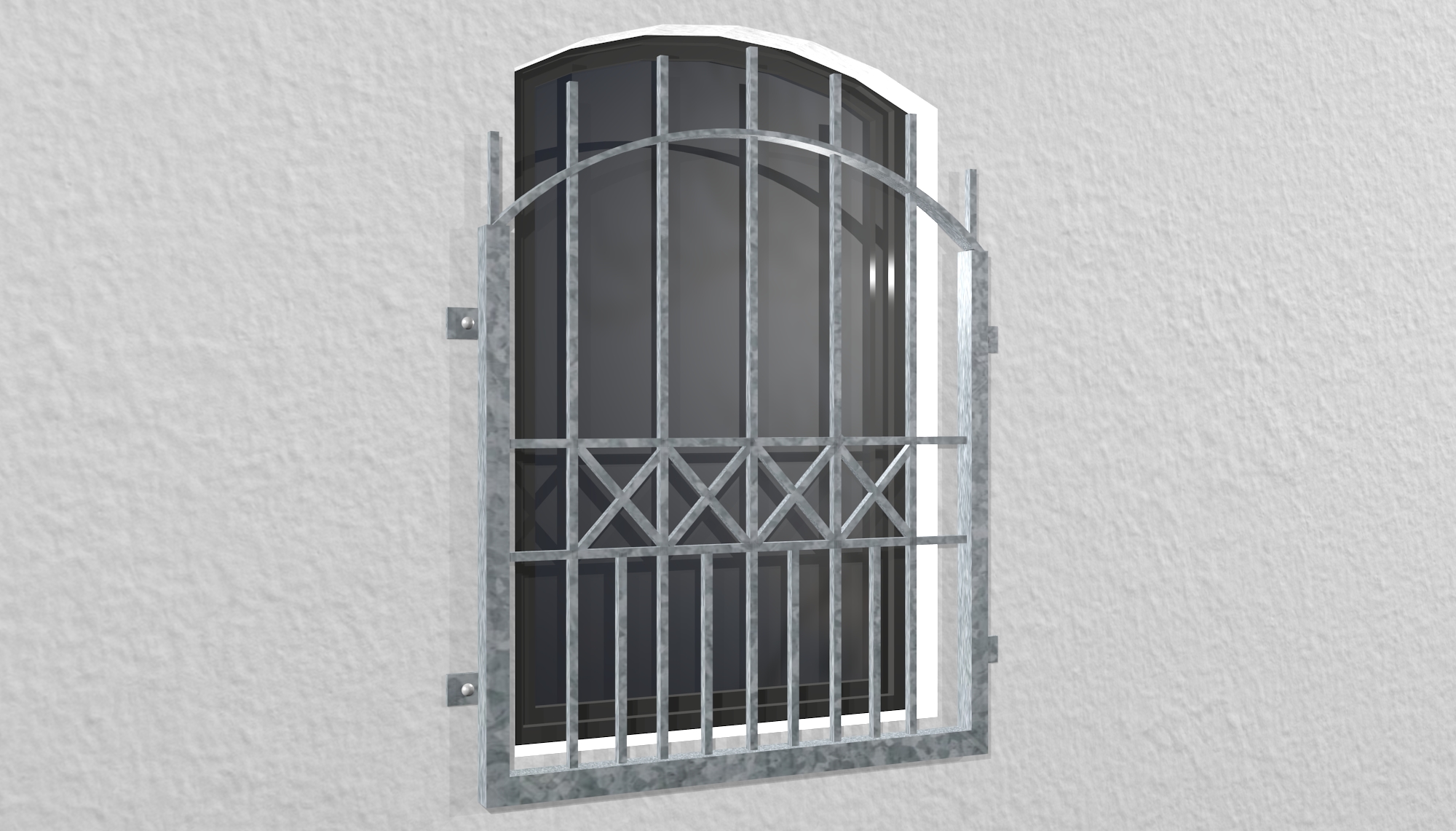 Grille de défense pour fenêtres en acier galvanisé Arc supérieur de Toulon 