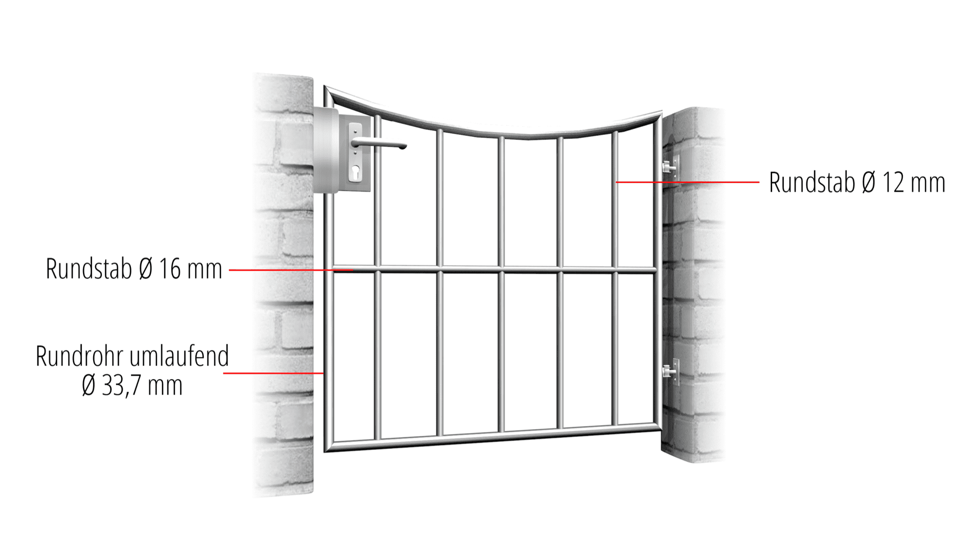 Portillon de jardin en acier inoxydable barre verticale à 1 battant, UB