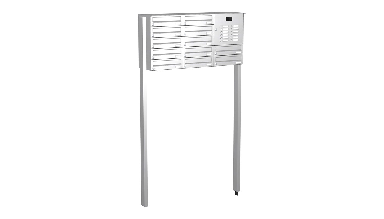 Briefkastenanlage | Freistehend | 12-fach | Waagerecht | Audio | Video | Edelstahl