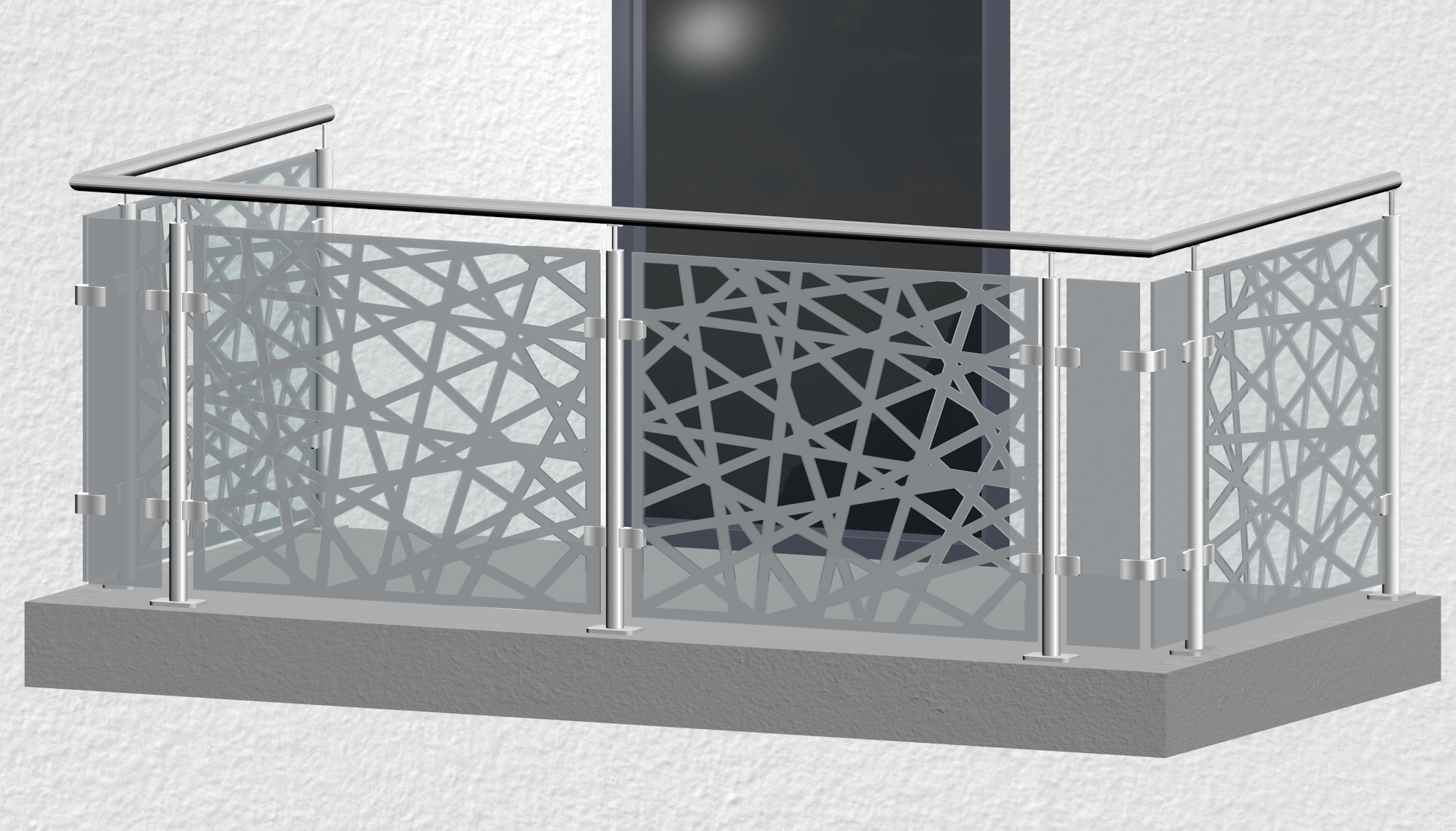 Balustrade de balcon en acier inoxydable design Verre AB 1 MO