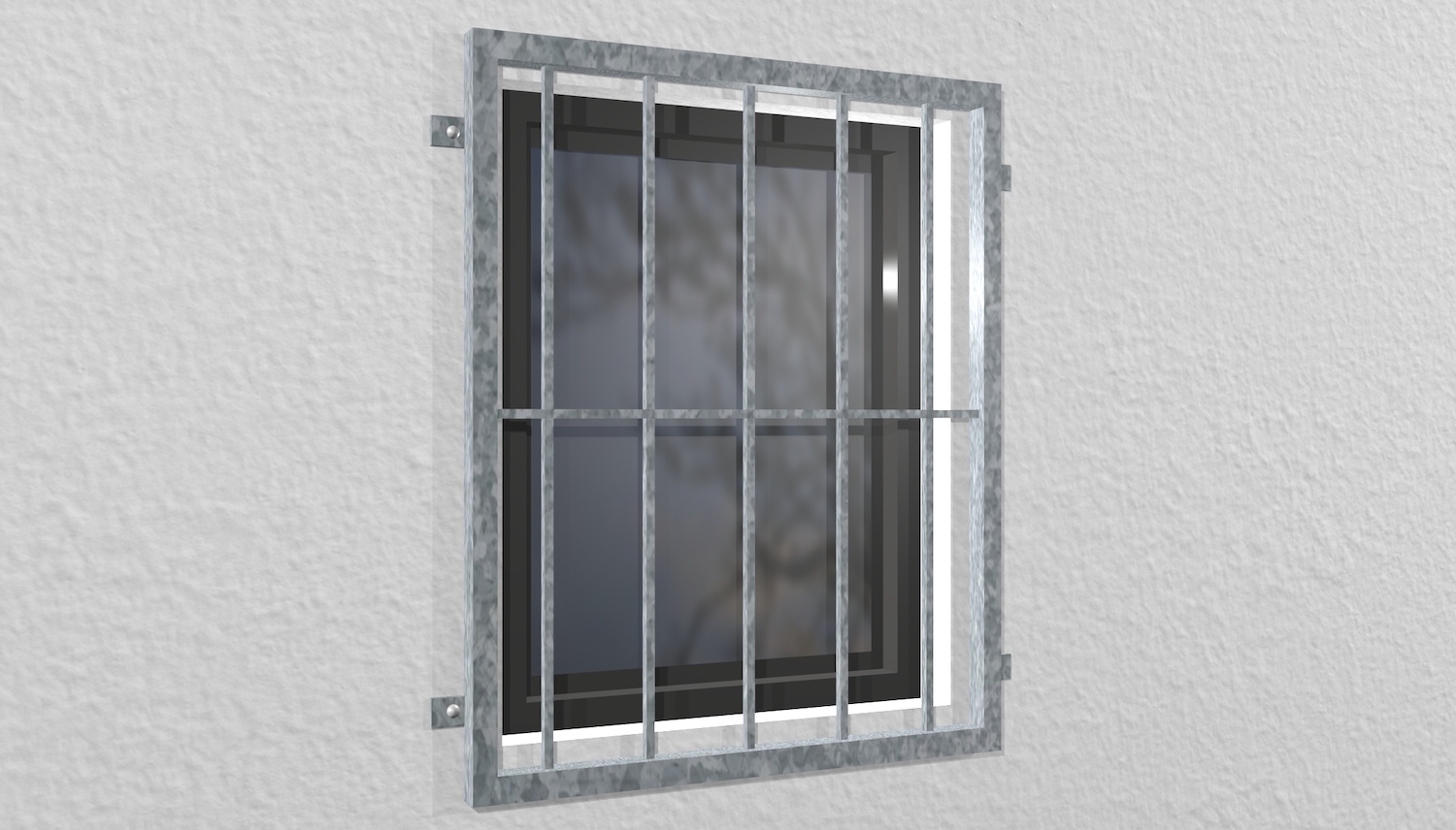 Grille de défense pour fenêtres en acier galvanisé barre verticale 