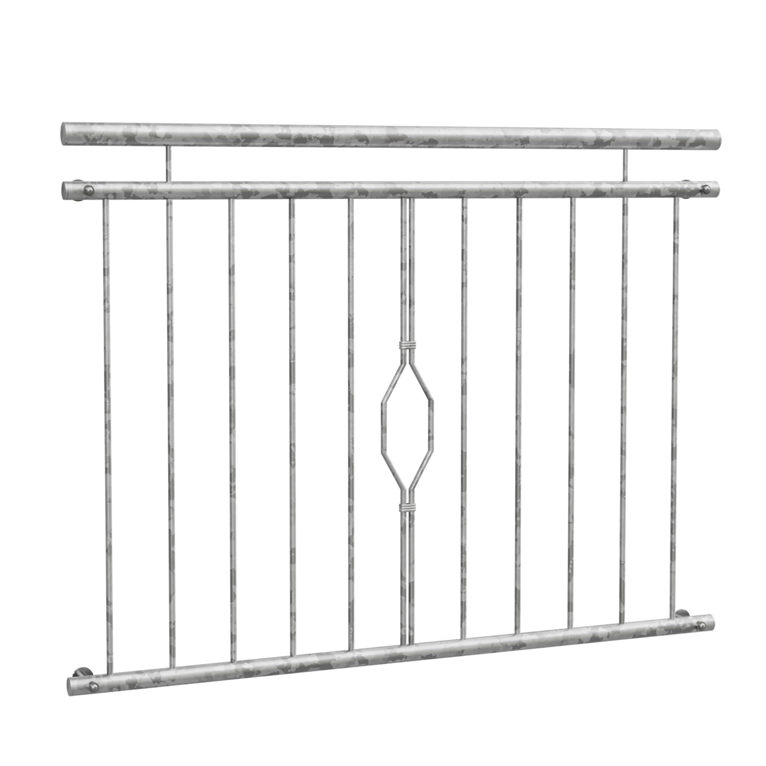 Balcon à la française en acier galvanisé ornement 6 coins 