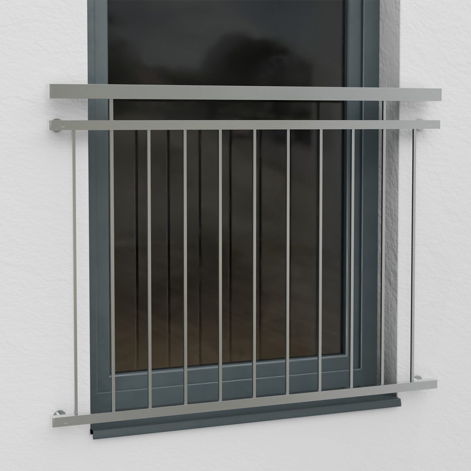 Balcon à la française Carré en acier inoxydable