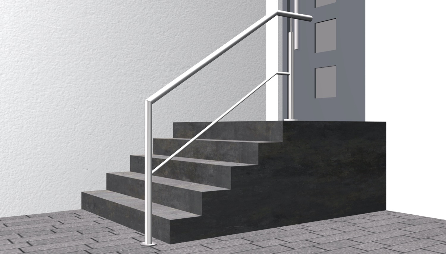 Balustrade d’escalier en acier inoxydable FAS 1-6 croisillons 