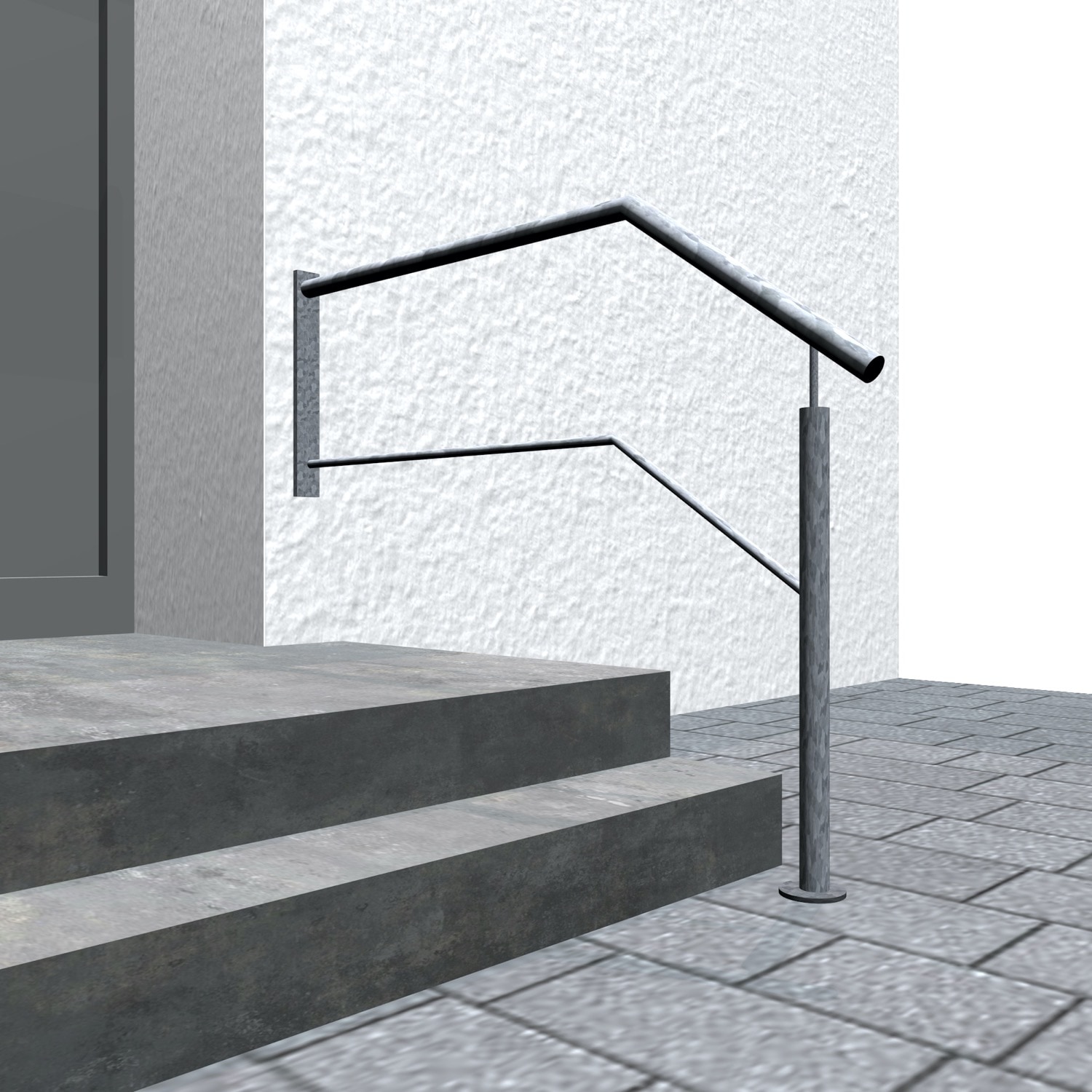 Balustrade d’escalier en acier galvanisé WTS-CL 1-3 entretoises transversales 