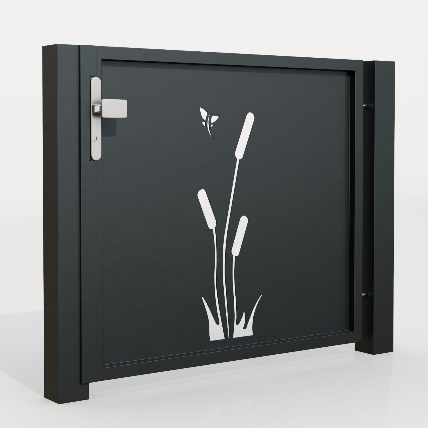Portillon de jardin en aluminium, brise-vue à 1 battant SF, GE