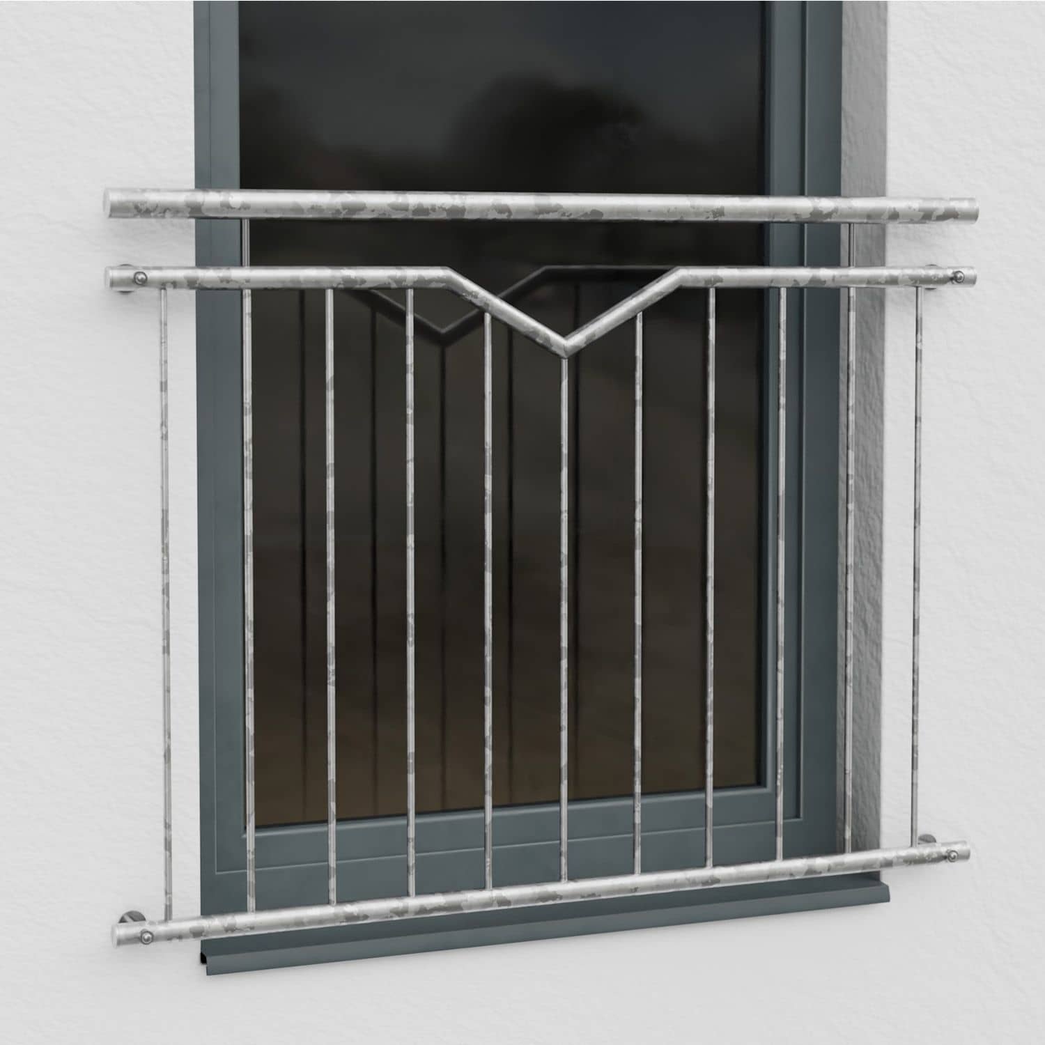 Balcon à la française en acier galvanisé simple V