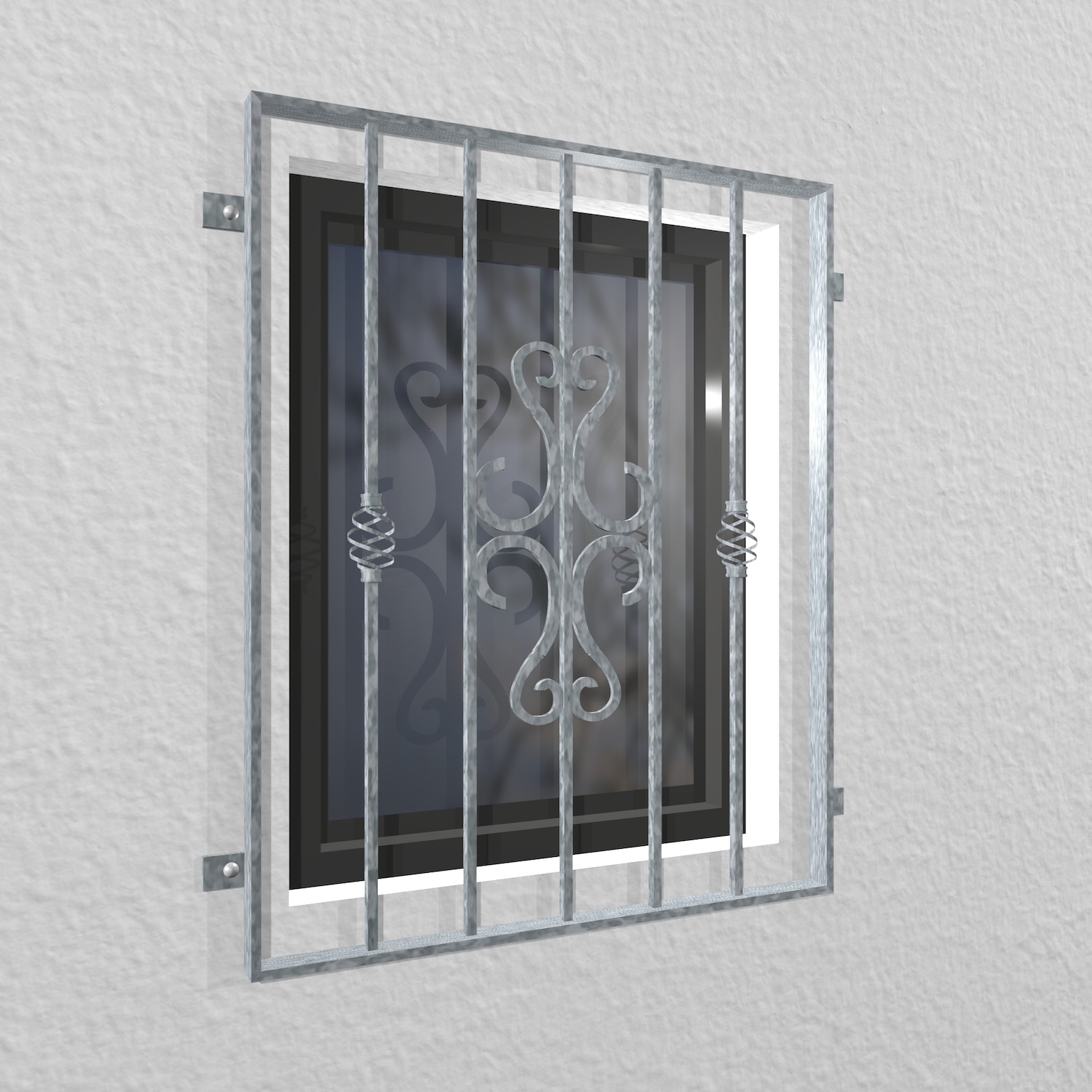 Grille de défense pour fenêtres en acier galvanisé ornements 