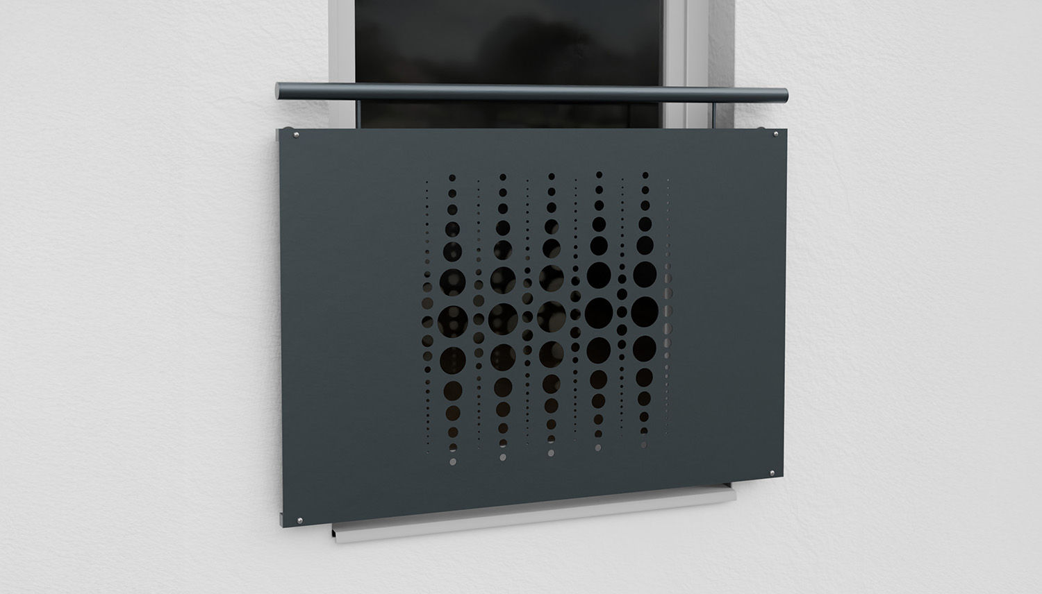 Balcon à la française en acier galvanisé plaque design perles