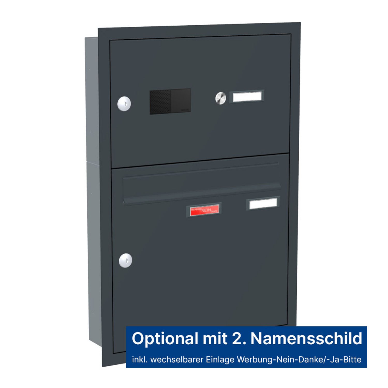 Briefkastenanlage | Unterputz | 1-fach | Senkrecht | Audio | Video | Farbe