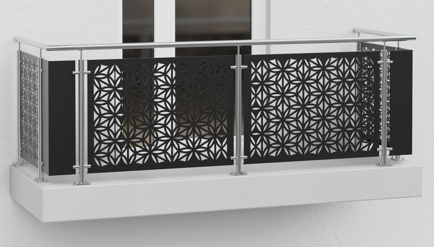 Balustrade de balcon en acier inoxydable plaque design BT