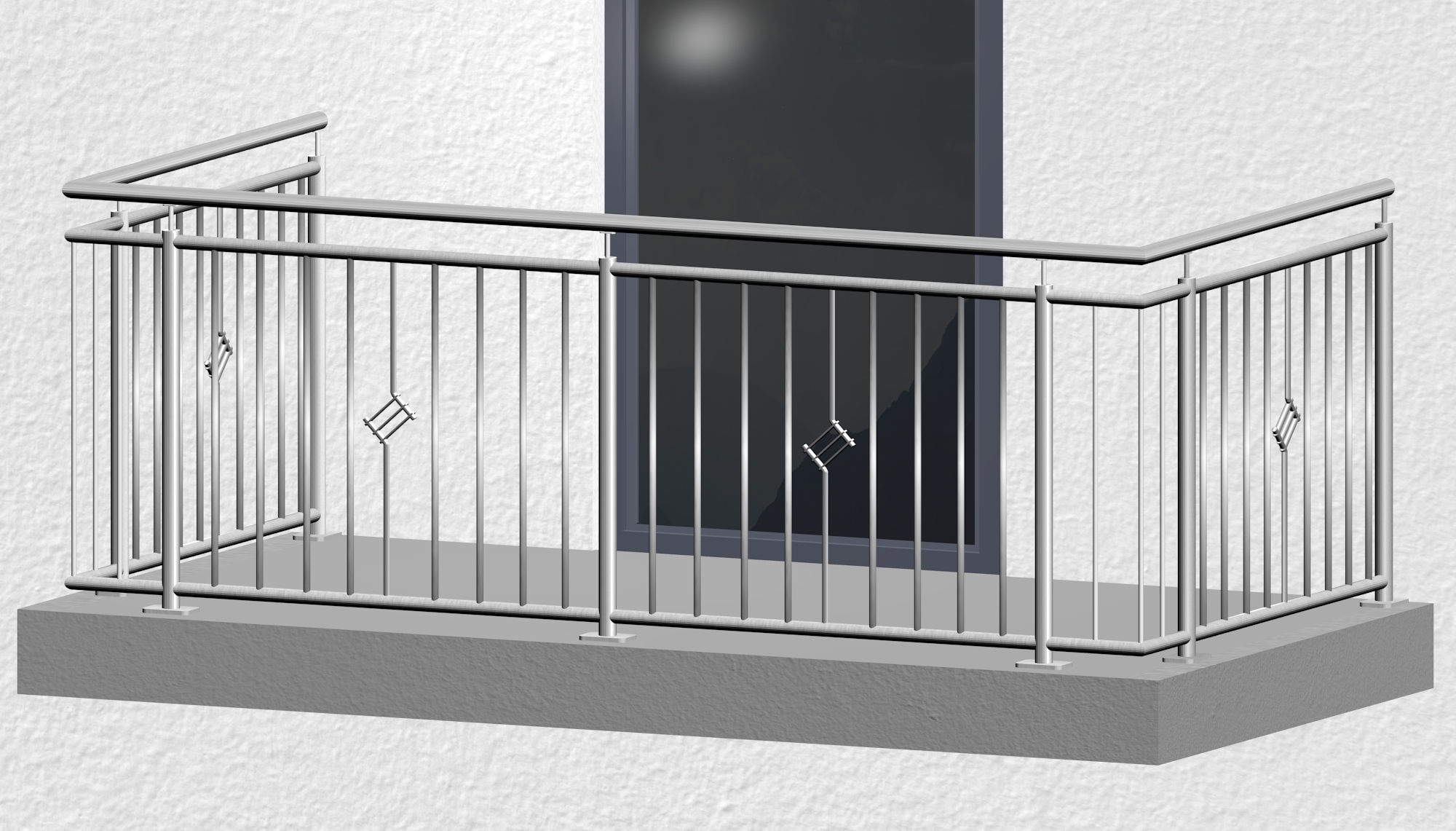 Balustrade de balcon en acier inoxydable treillis ornemental 1