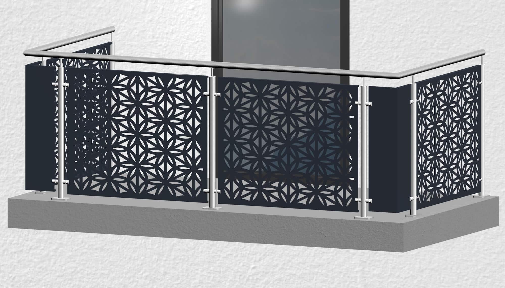 Balustrade de balcon en acier inoxydable plaque design BT