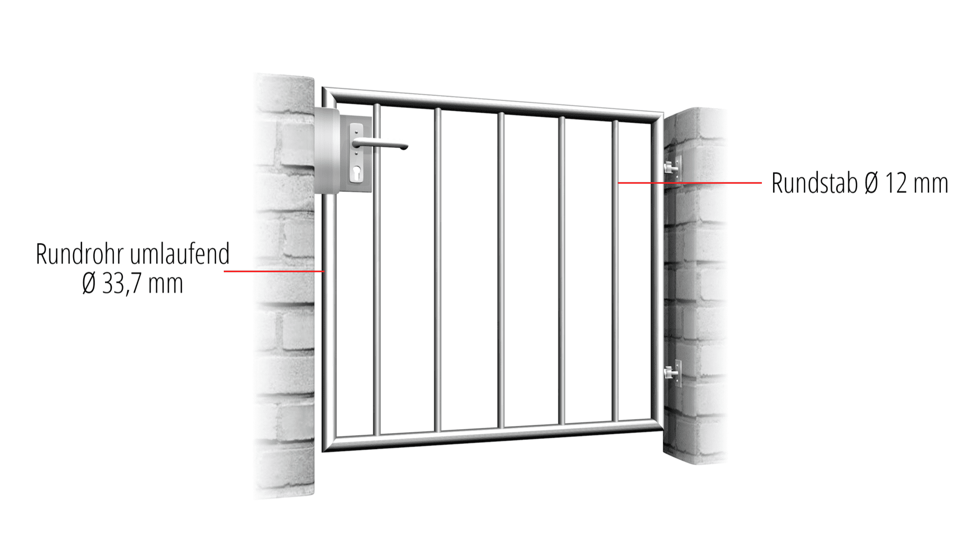 Portillon de jardin en acier inoxydable à barre verticale à 1 battant 2, GE