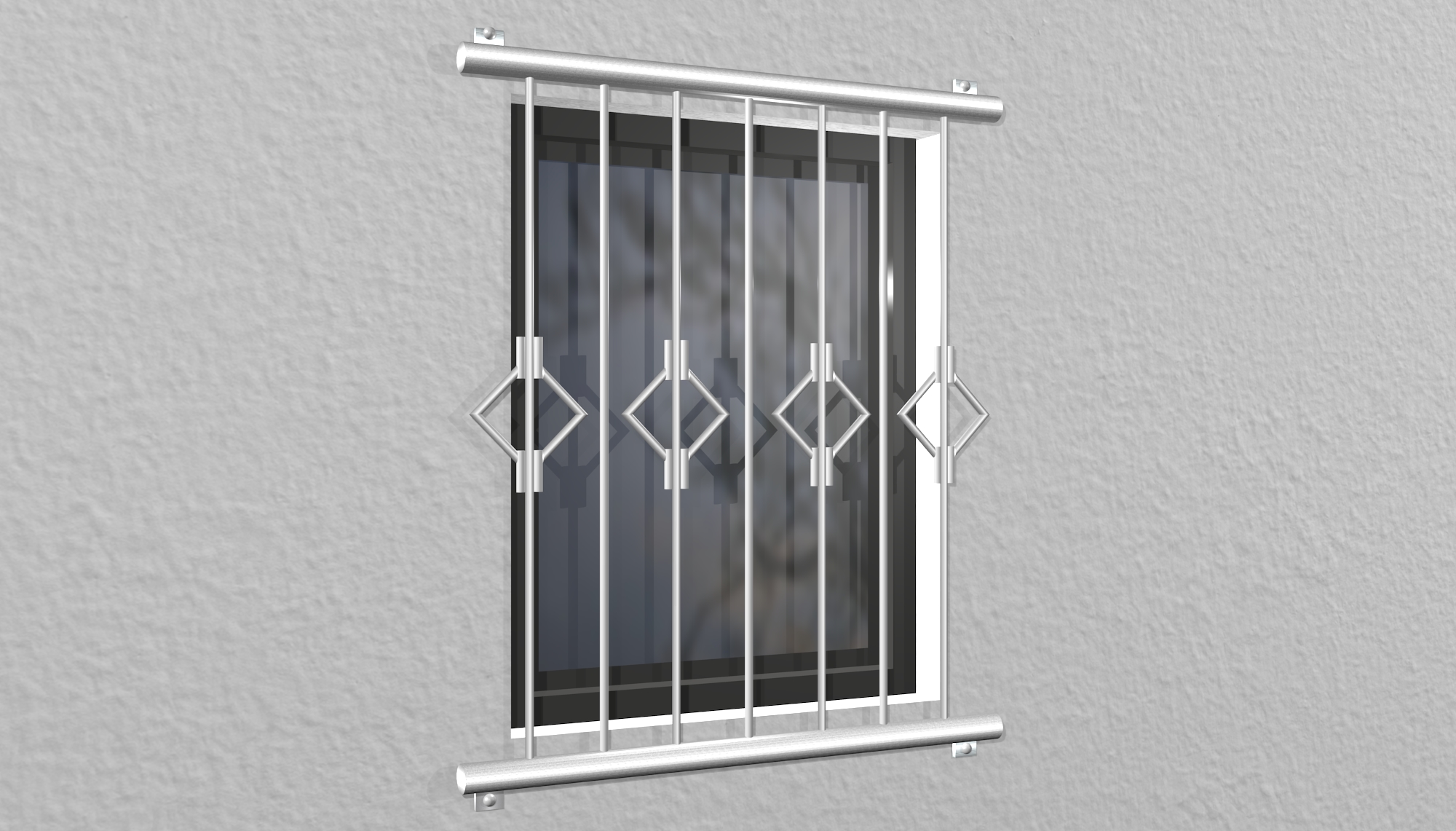Grille de défense pour fenêtres en acier inoxydable queue 2
