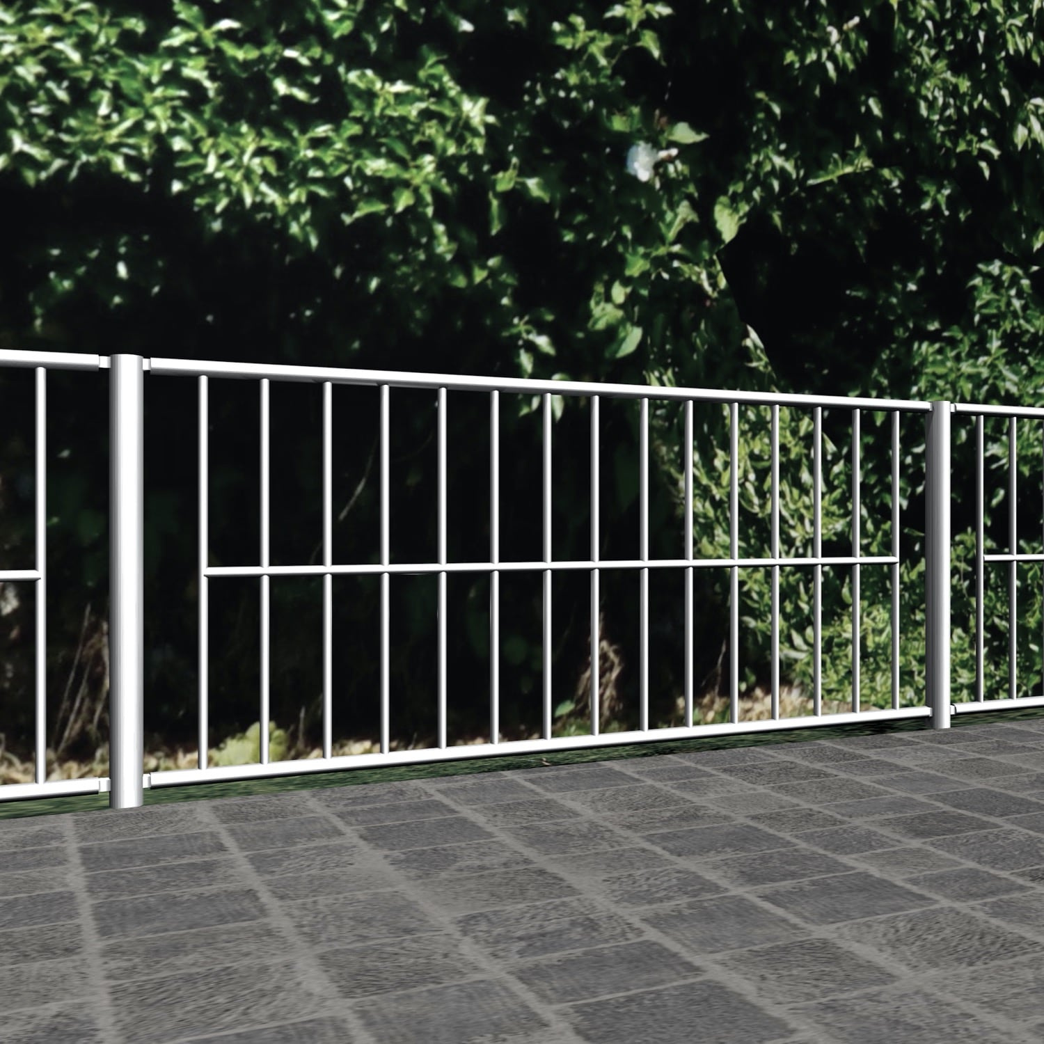 Barre verticale en acier inoxydable pour clôture de jardin, GE