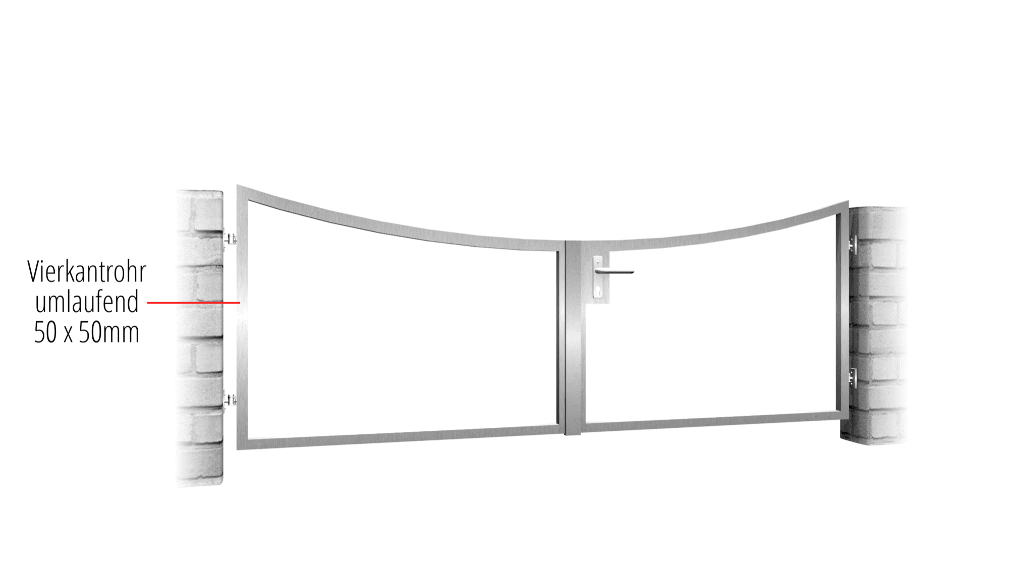 Portail de jardin en acier inoxydable à 2 battants, remplissage propre, UB