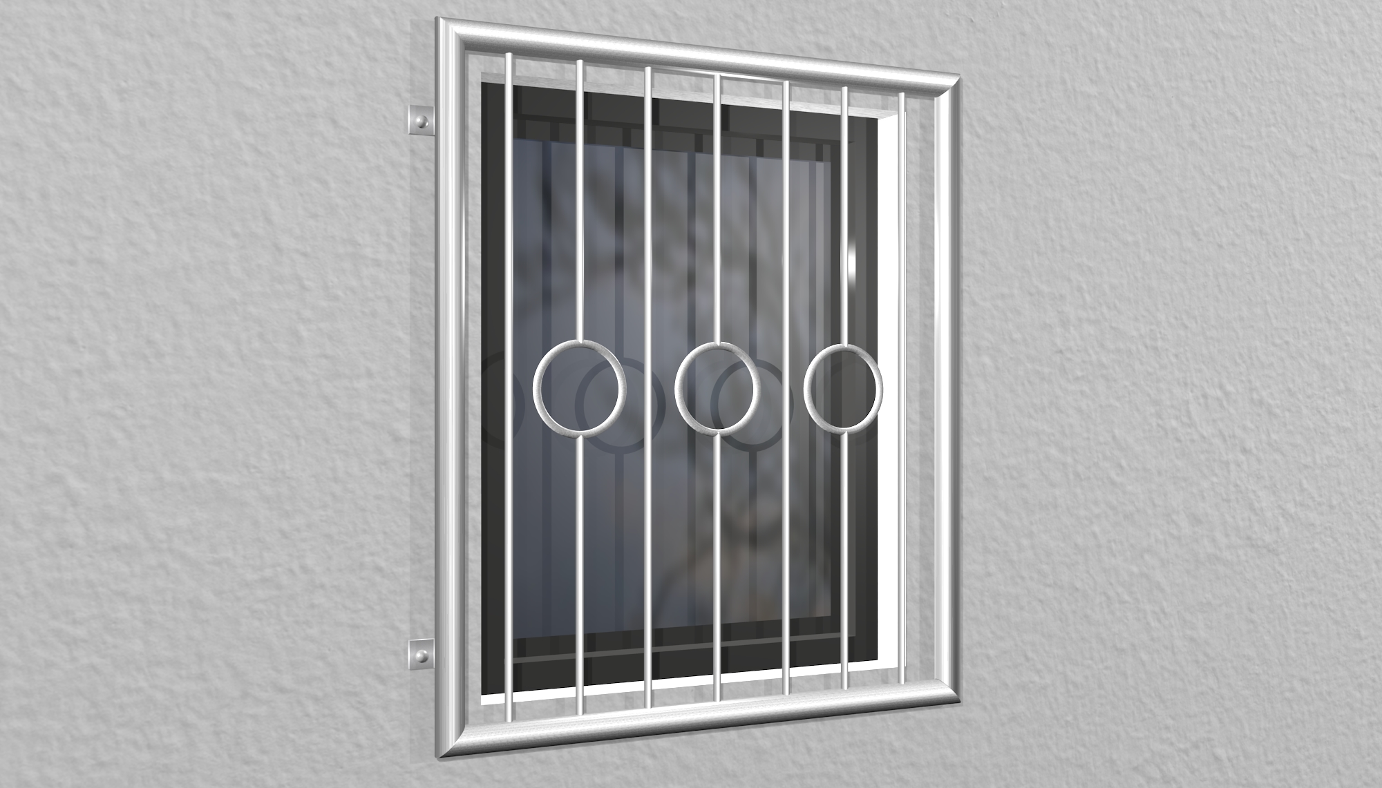 Grille de défense pour fenêtres en acier inoxydable cercle barre 