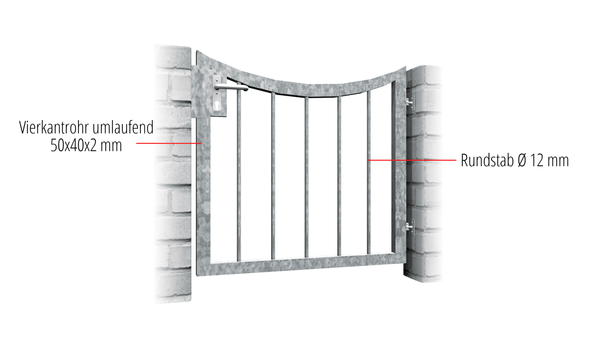 Portillon de jardin en acier galvanisé 1 battant Solid 2, UB