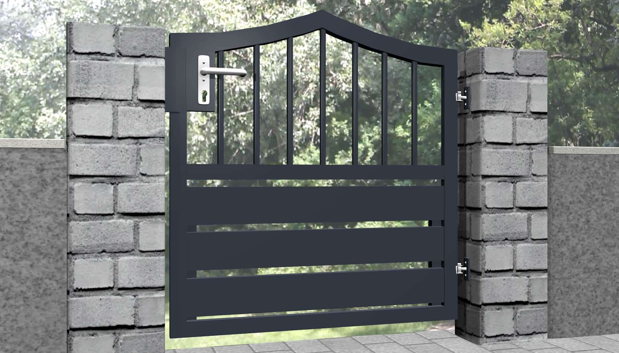 Portillon de jardin en aluminium, brise-vue à 1 battant KSV 1, SB