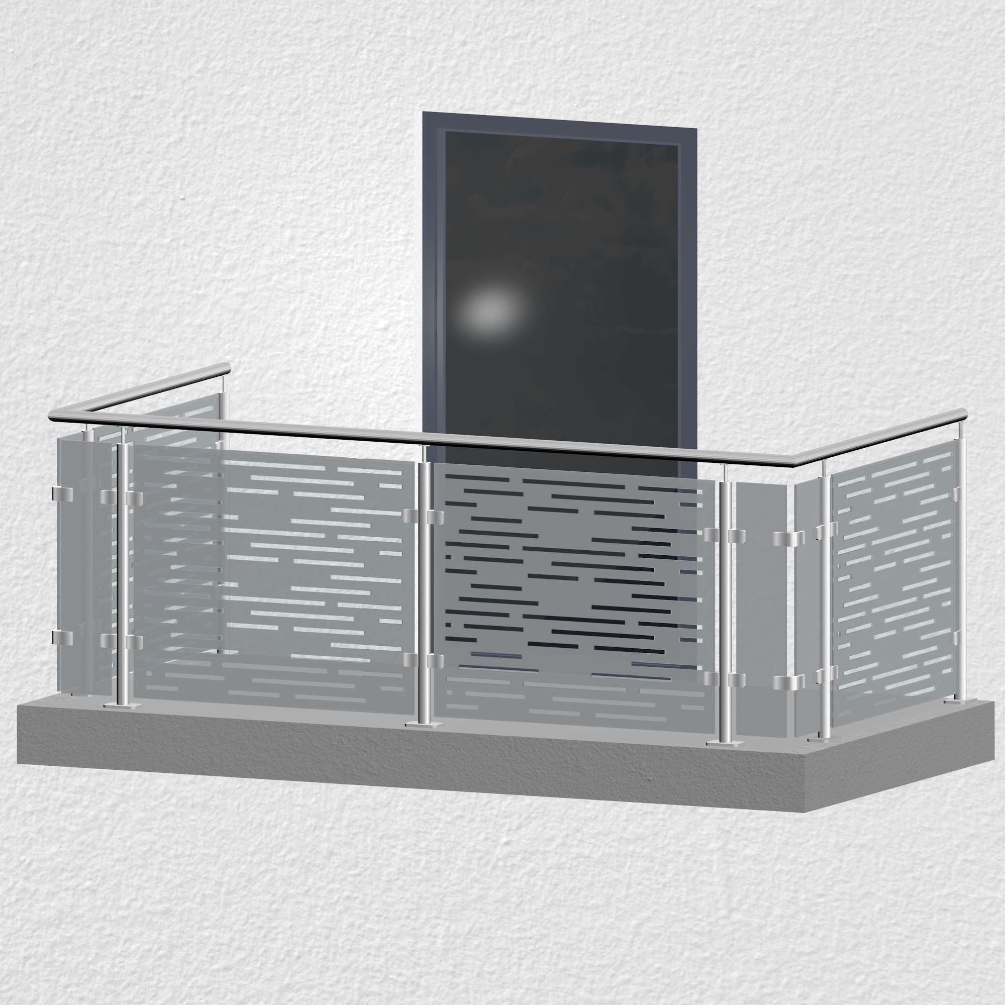 Balustrade de balcon en acier inoxydable design verre SF HO MO 