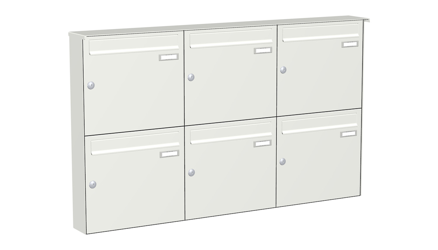 Briefkastenanlage | Aufputz | 6-fach | Senkrecht | Farbe