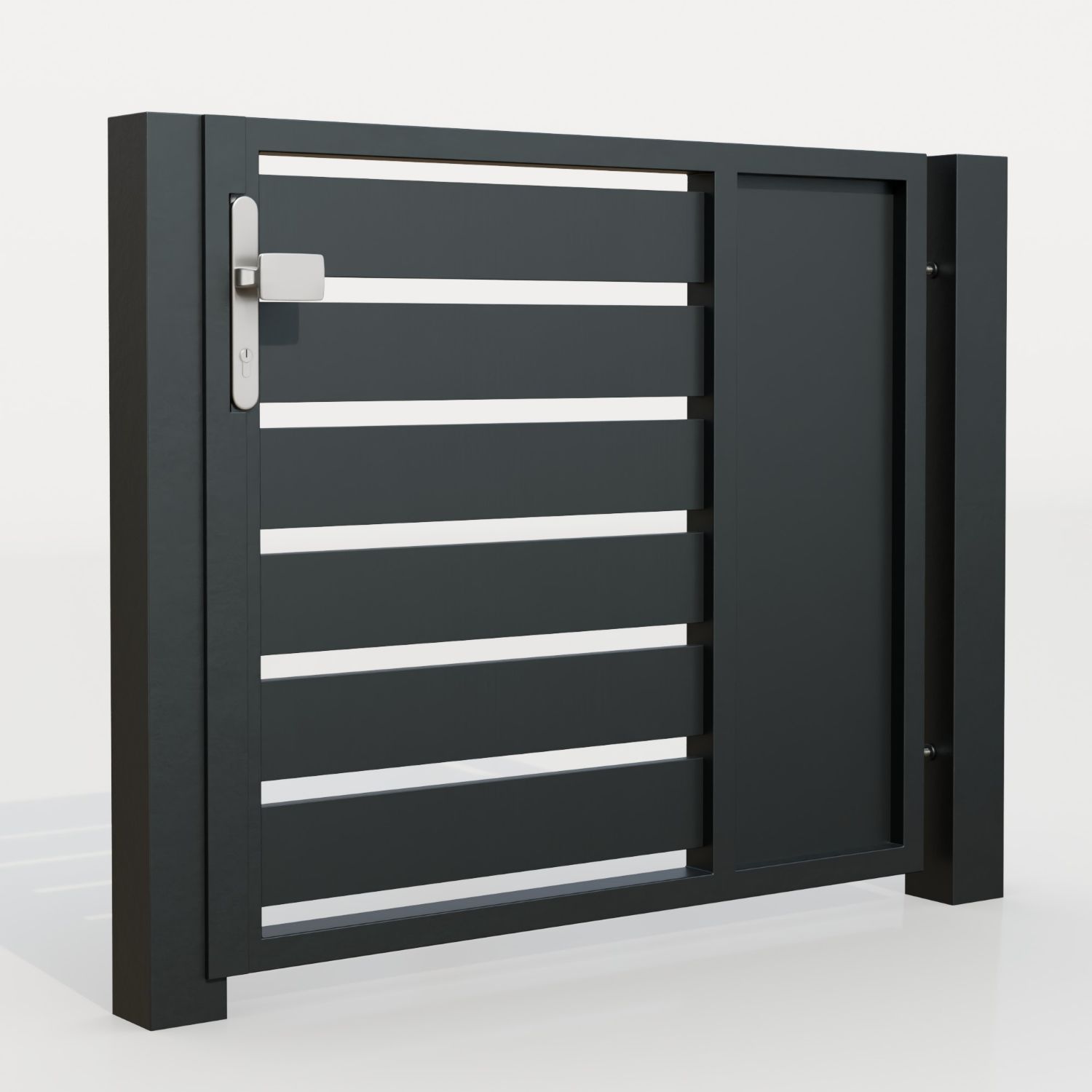 Portillon de jardin aluminium brise-vue à 1 battant KSB, GE