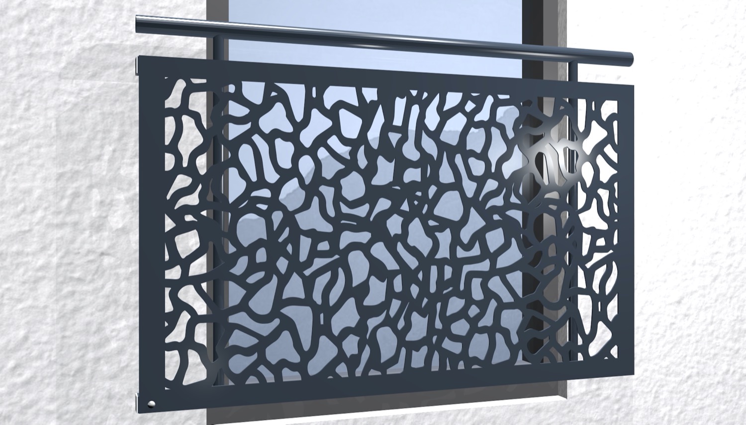Balcon à la française en acier galvanisé plaque design Abstract 2