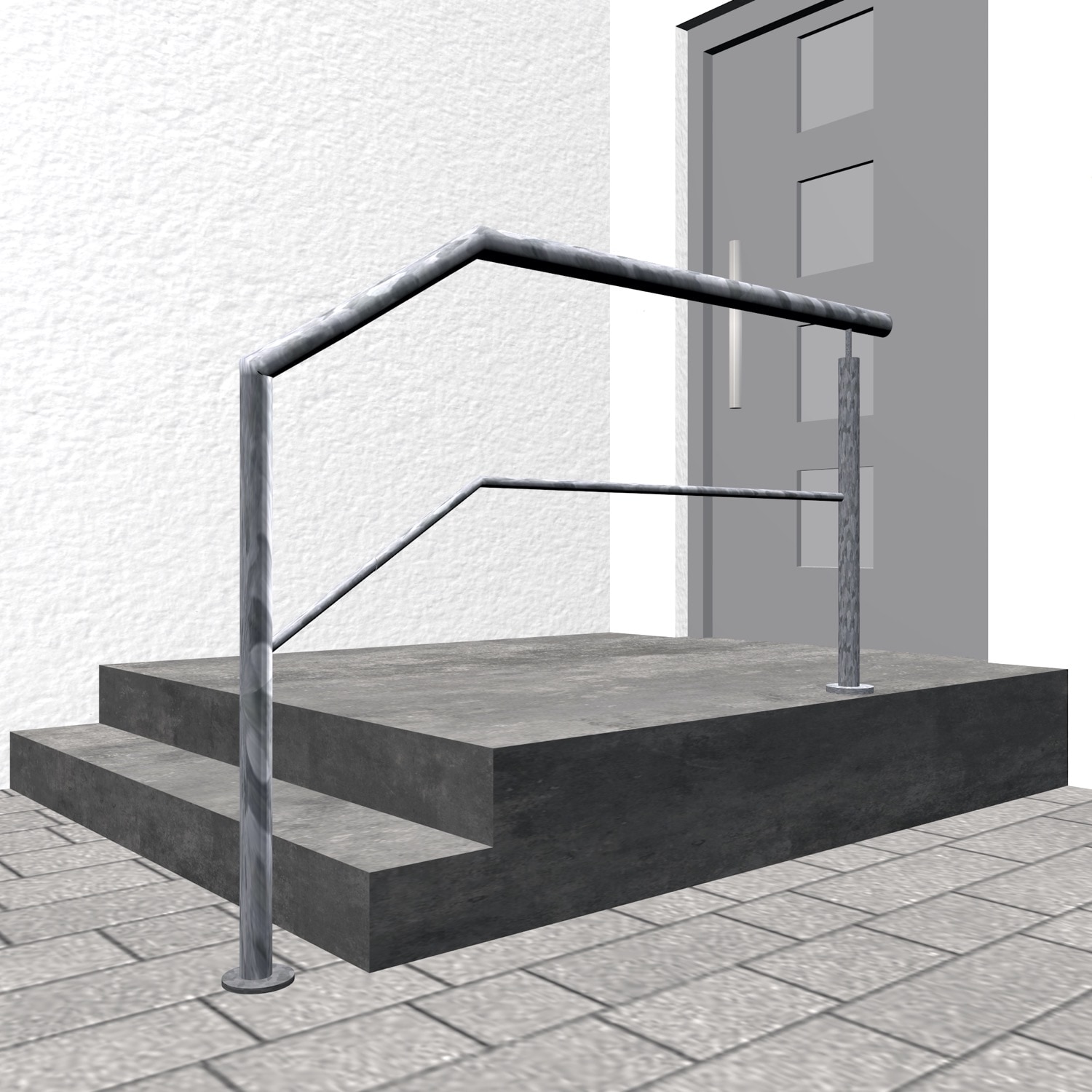 Balustrade d’escalier en acier galvanisé FAS-CL 1-3 entretoises transversales 