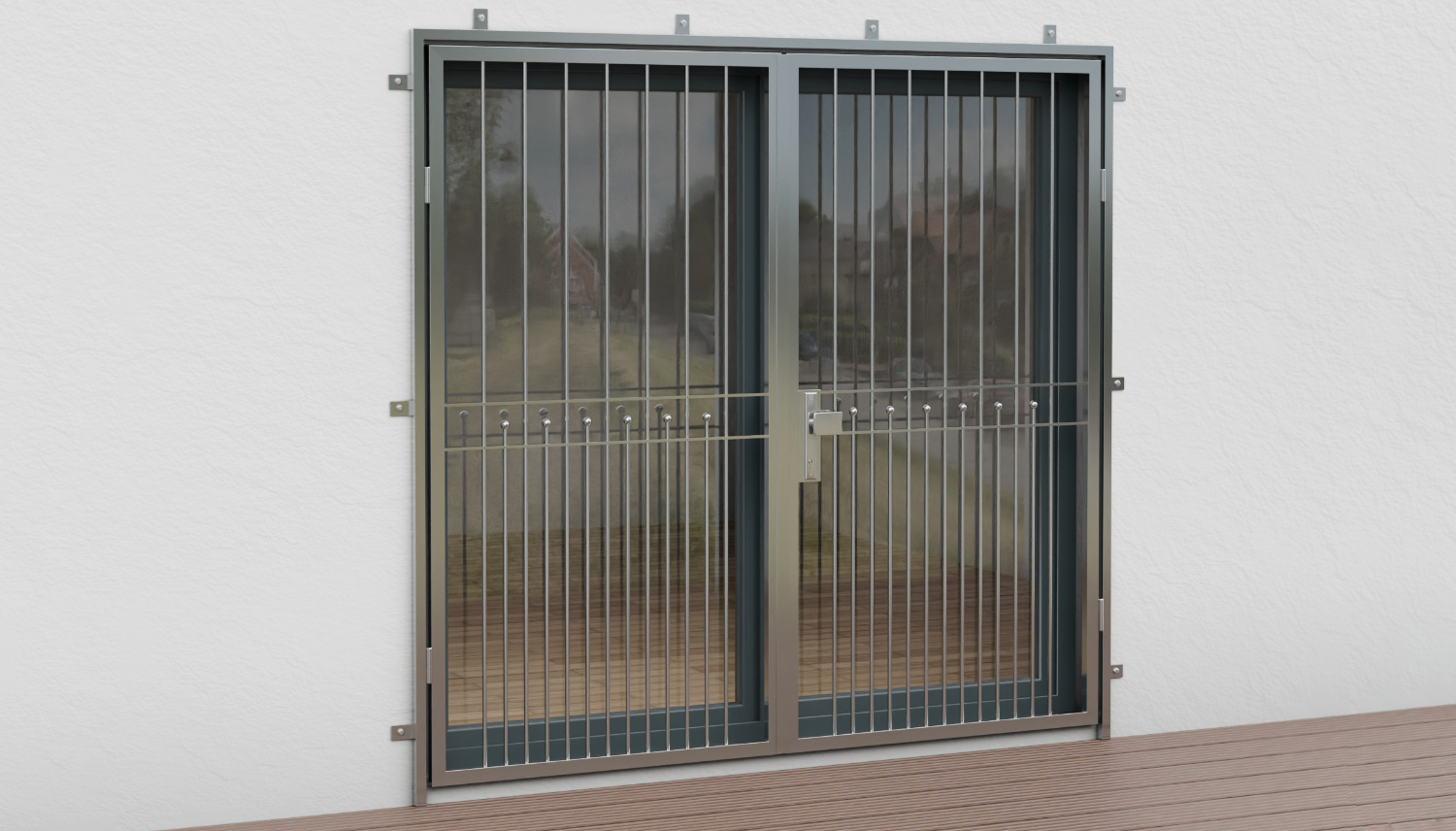 Porte grillagée en acier inoxydable 2 battants Berlin