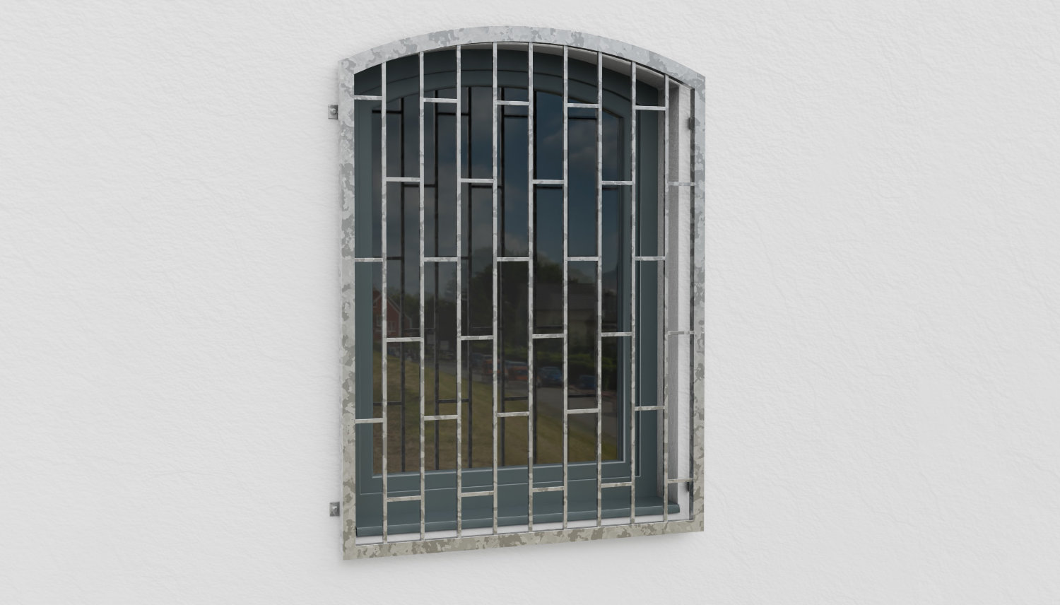 Grille de défense pour fenêtres en acier galvanisé Arc d'échelle 