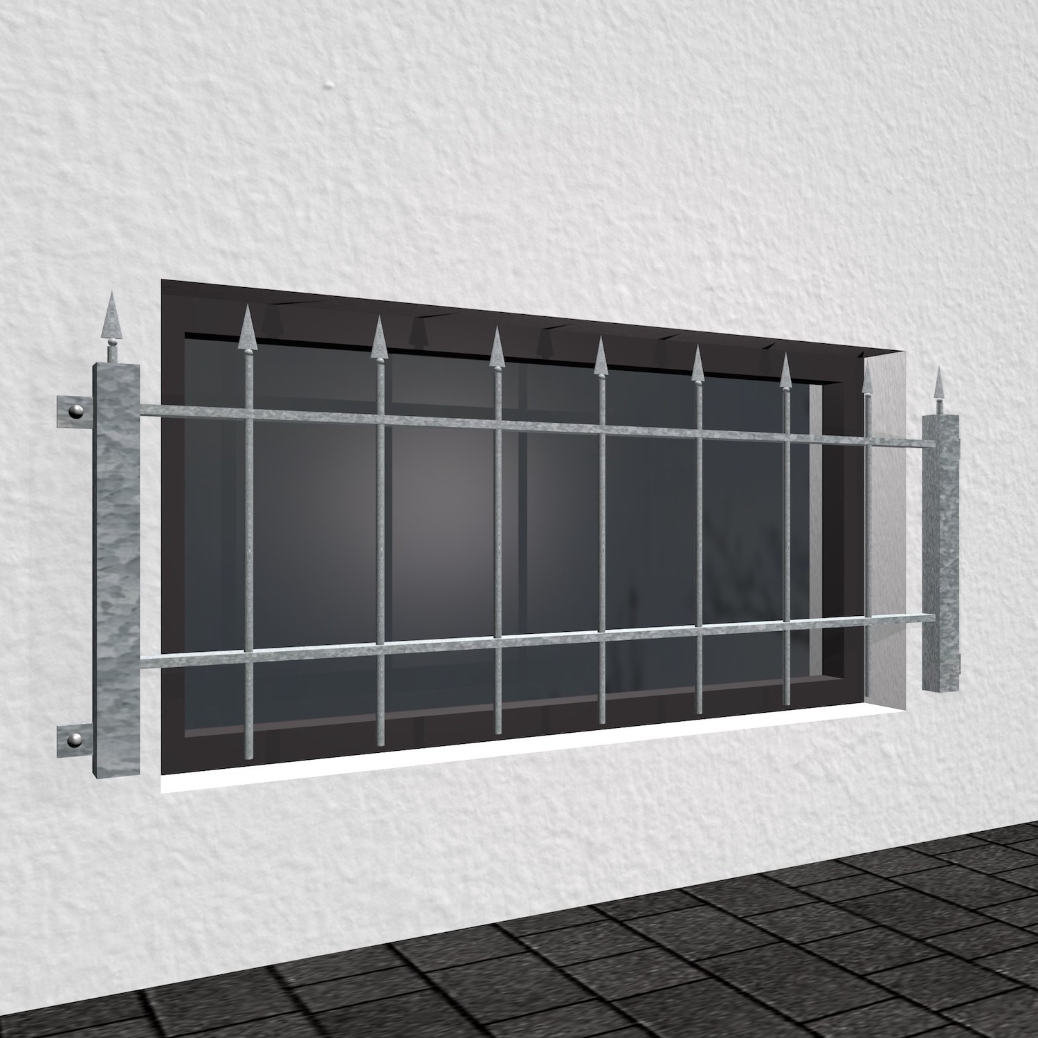 Grille de défense pour fenêtres pour la cave en acier galvanisé Derby