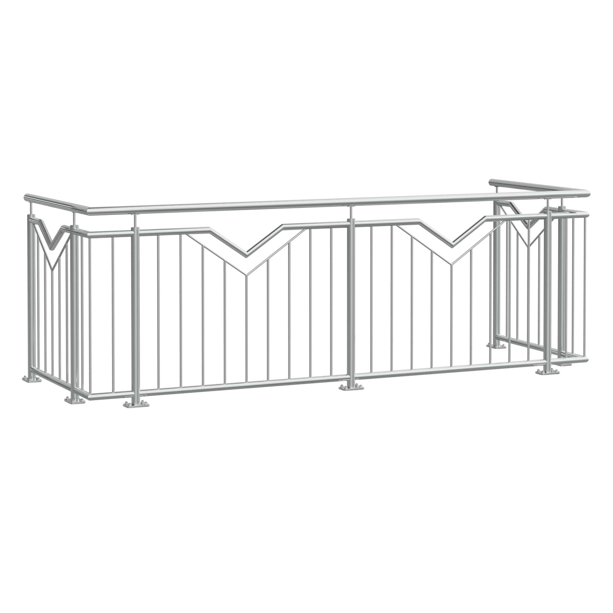 Balustrade de balcon en acier inoxydable double V