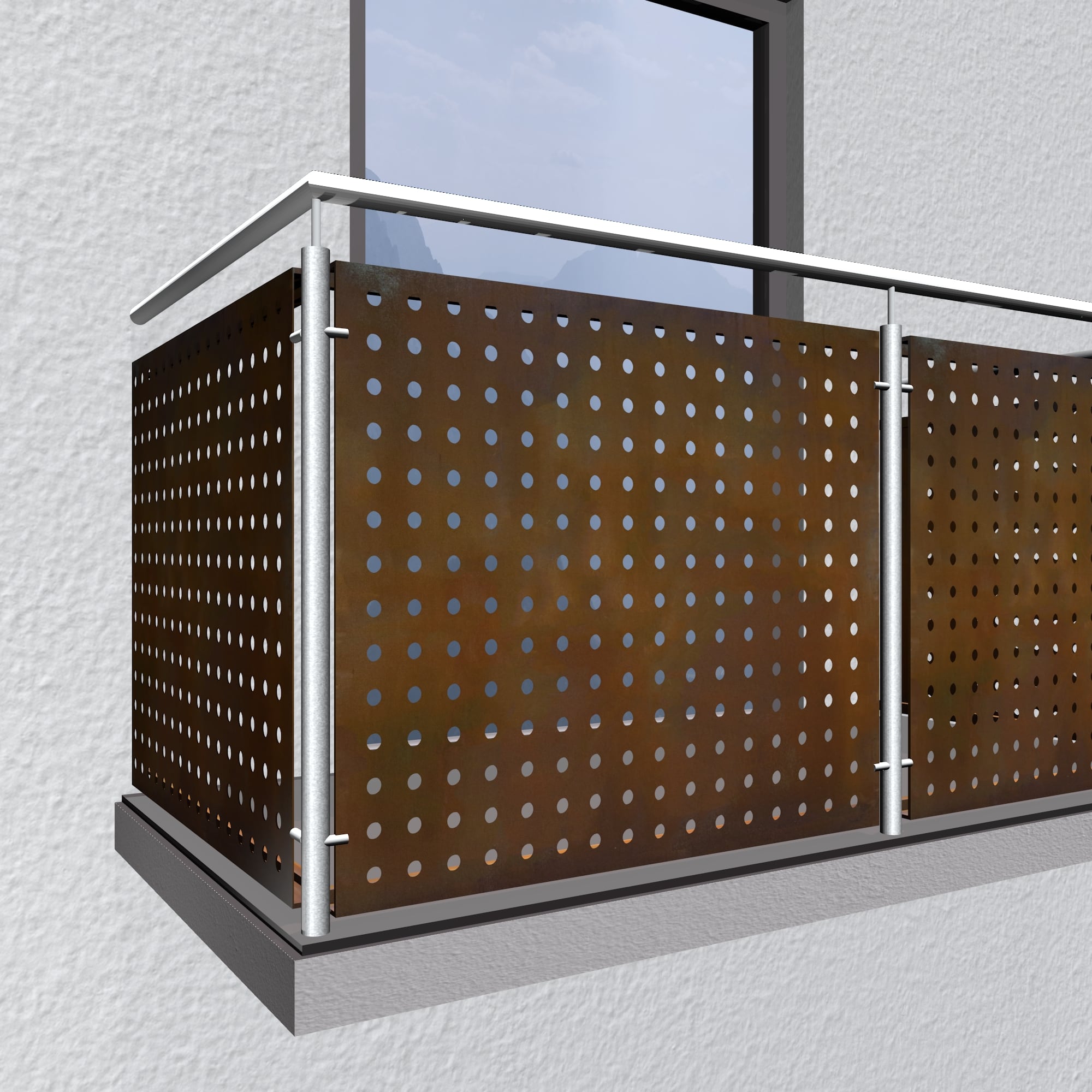 Revêtement de balcon en acier Corten RL GE