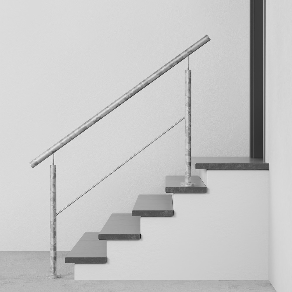 Balustrade d’escalier en acier galvanisé FSG 1-3 entretoises transversales 