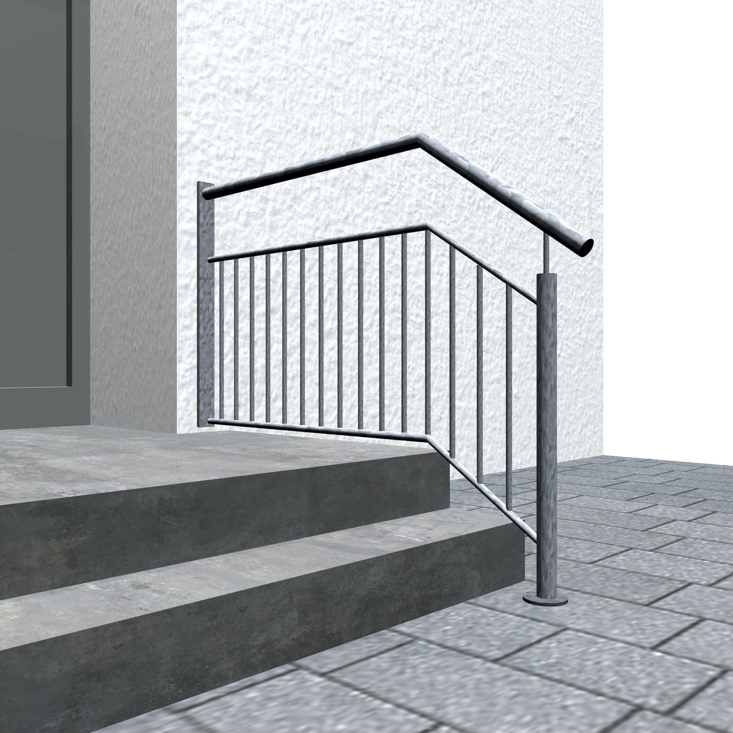 Balustrade d’escalier en acier galvanisé WTS-CL Remplissage de barres 