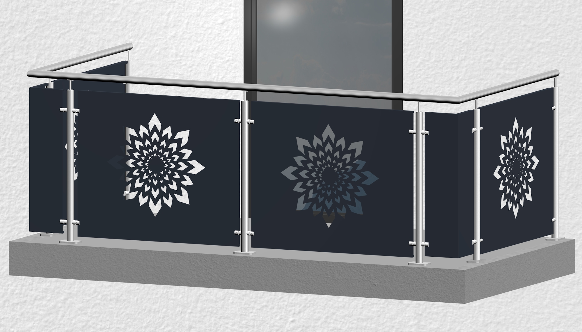Balustrade de balcon en acier inoxydable plaque design KL