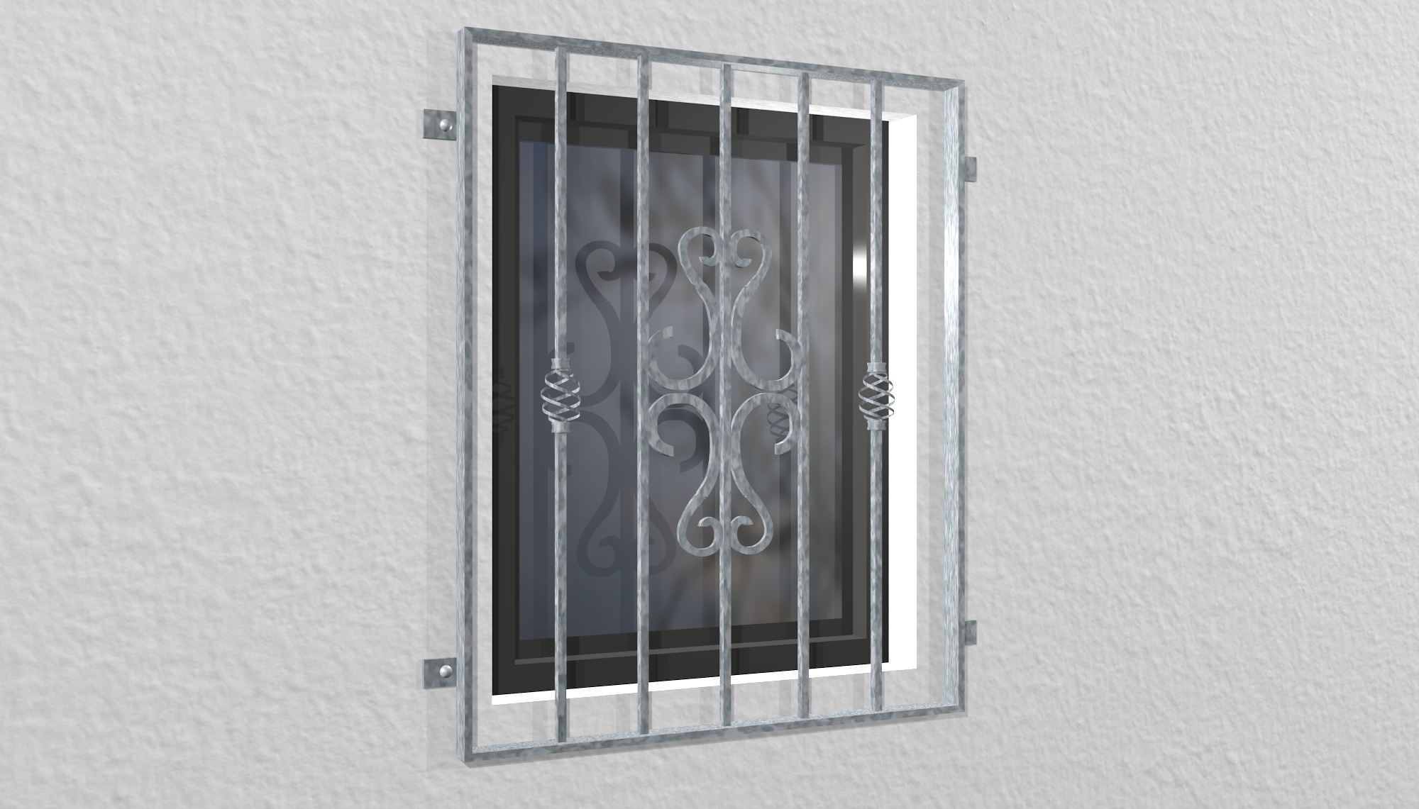 Grille de défense pour fenêtres en acier galvanisé ornements 